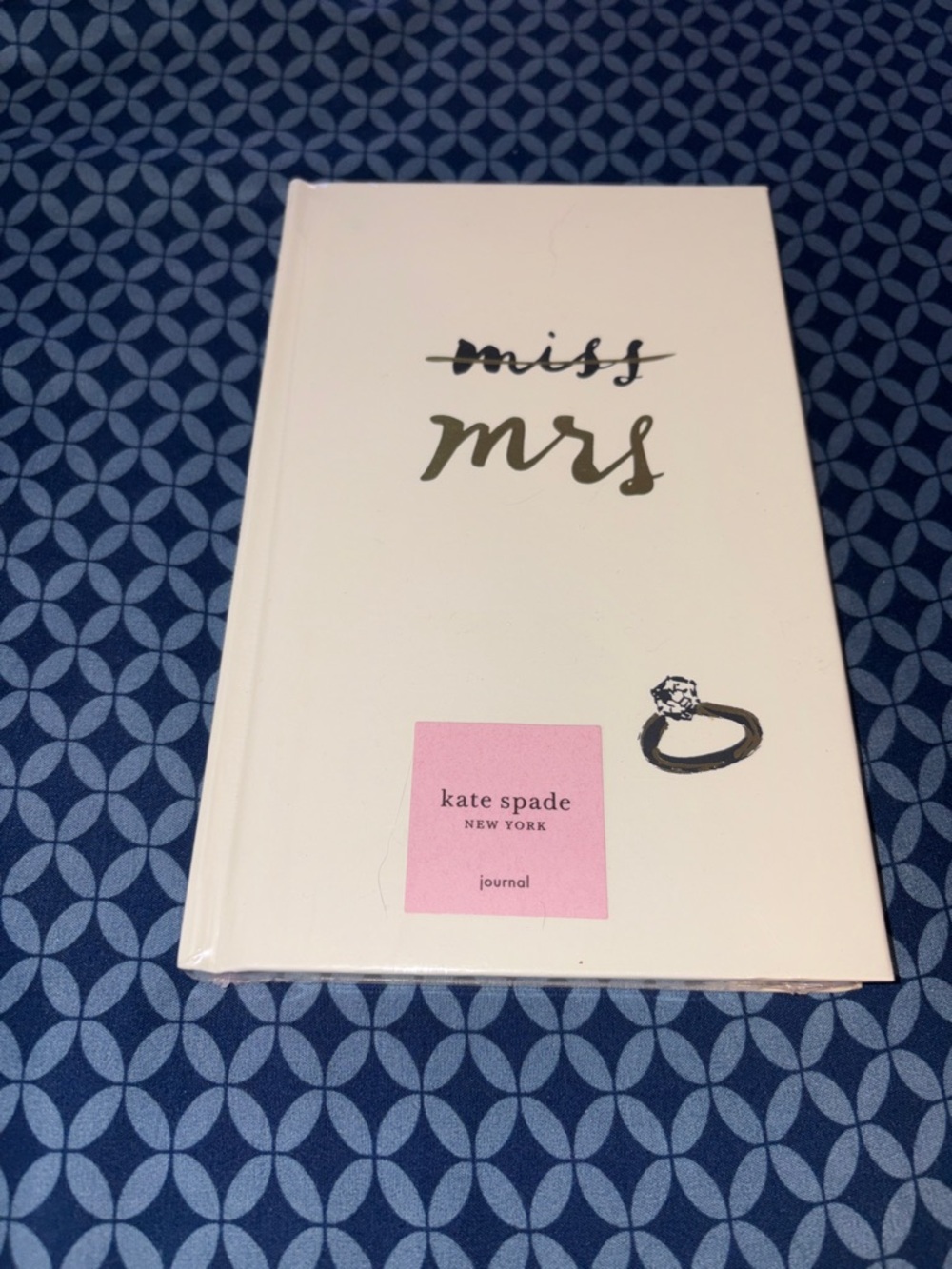 kate spade White & Pink Bridal Journal with Gold Script